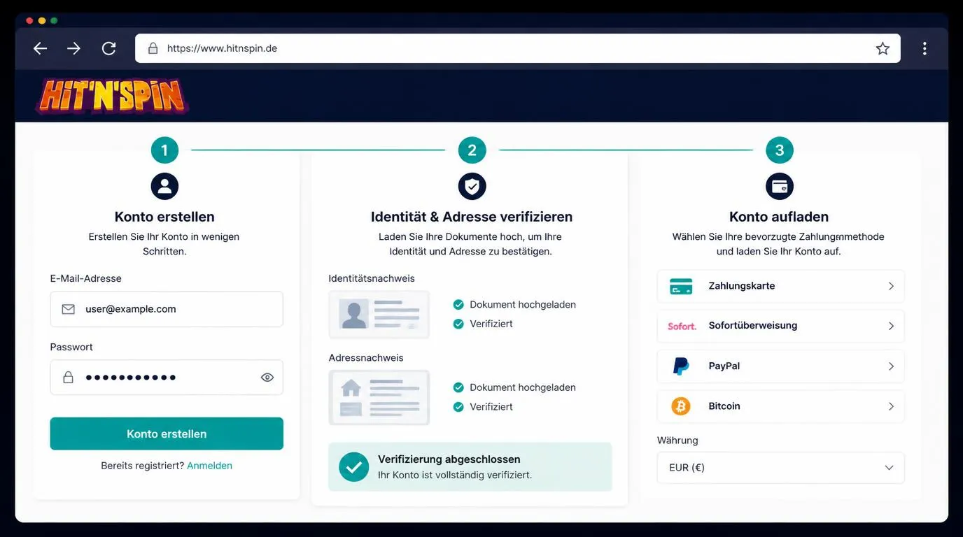 Digitaler Registrierungsablauf mit Dokumentenprüfung und geschütztem Zahlungsbereich